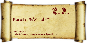 Musch Máté névjegykártya